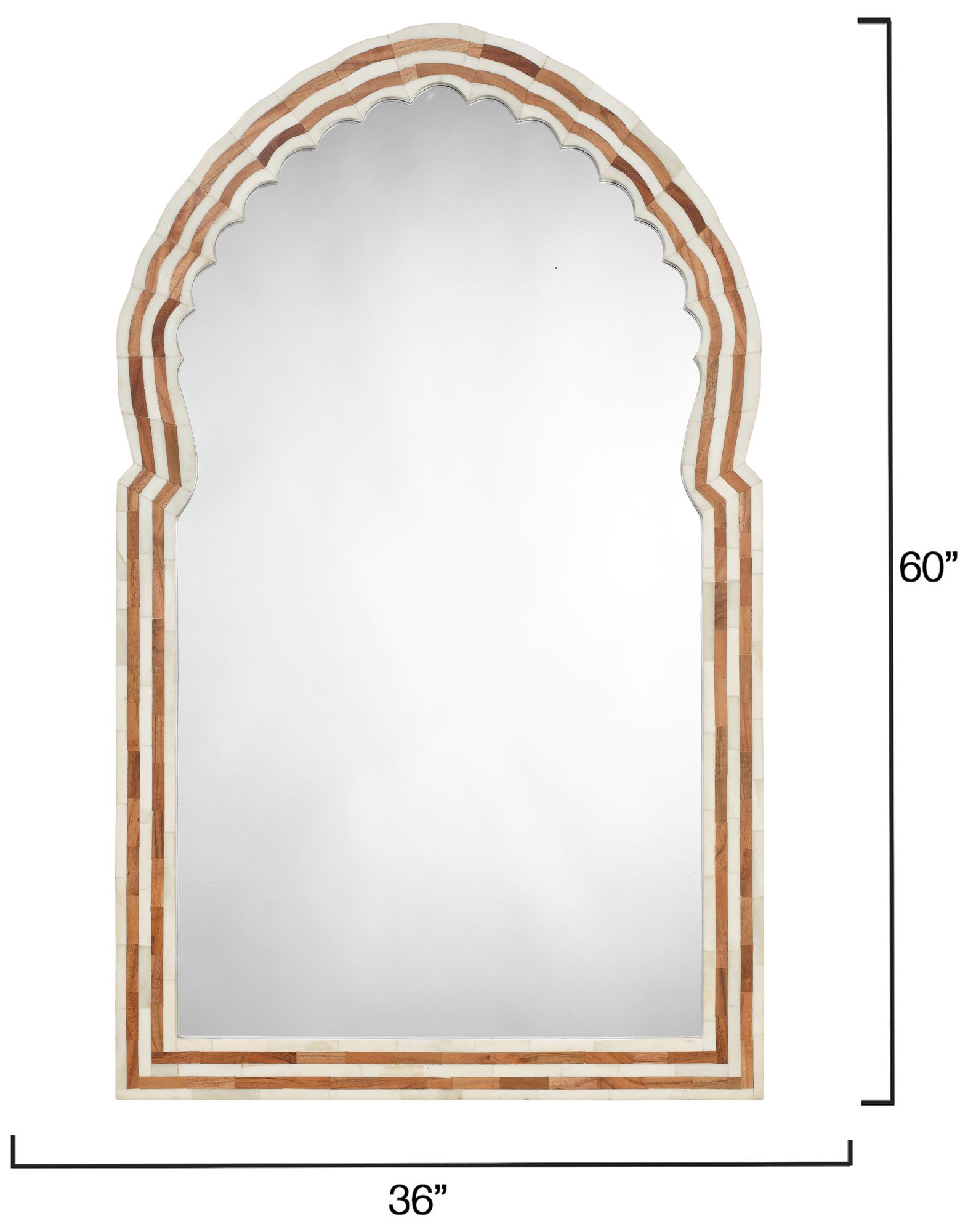Image 3 Jamie Young Bardot 60" Wood & Buffalo Bone Arch Wall Mirror more views