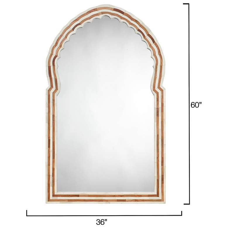 Image 3 Jamie Young Bardot 60" Wood & Buffalo Bone Arch Wall Mirror more views