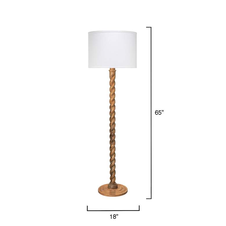 Image 4 Jamie Young Barley 65 1/2" Twist Wood Floor Lamp more views
