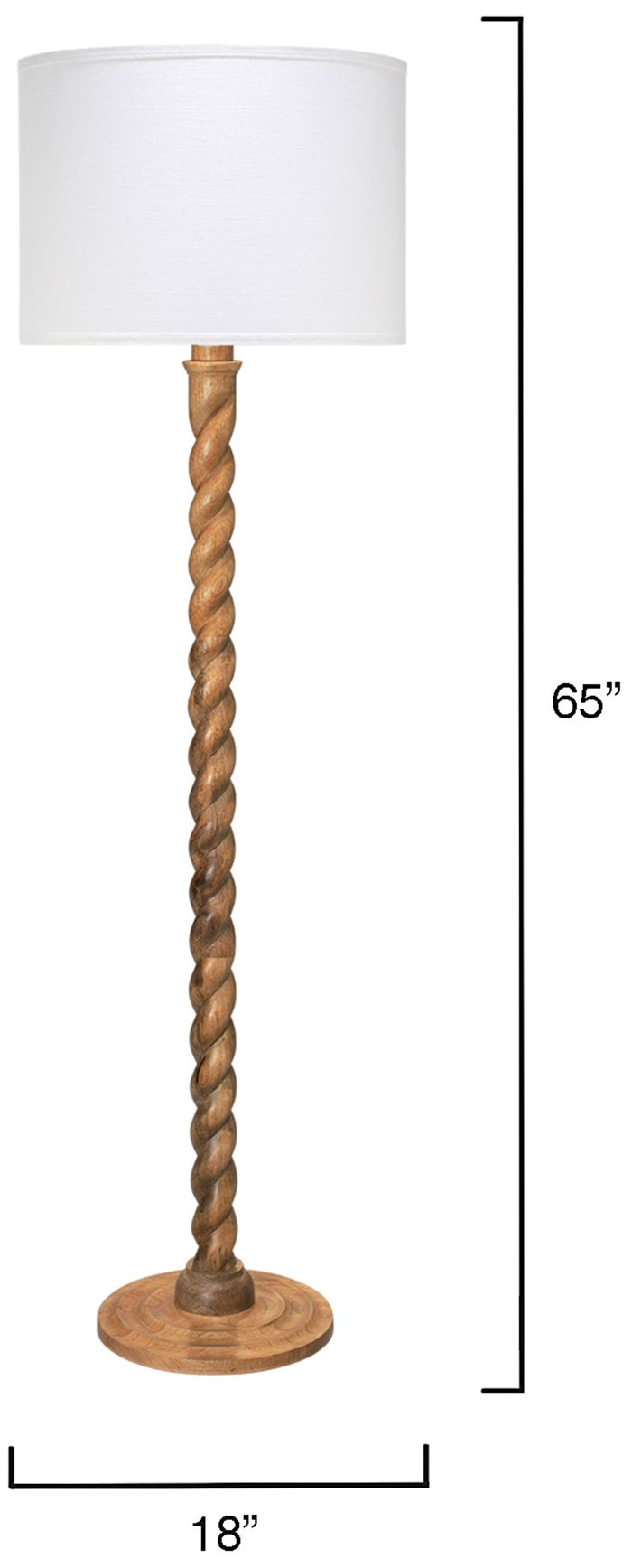 Image 6 Jamie Young Barley 65 1/2" Twist Wood Floor Lamp more views