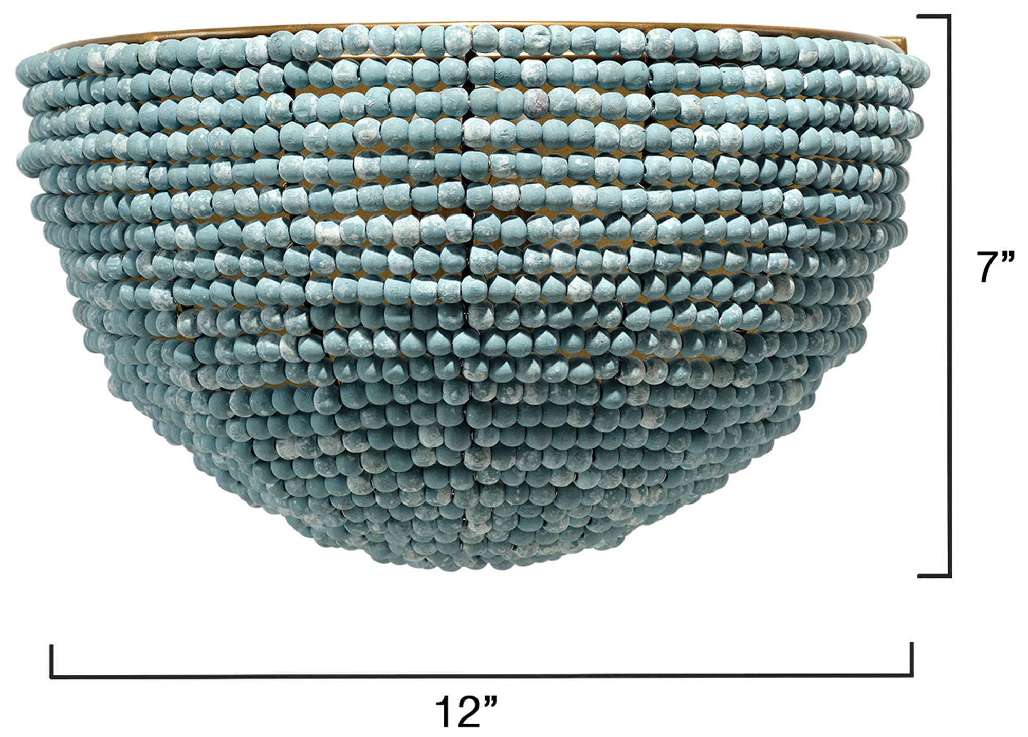 Image 2 Jamie Young  Barnacle 1-Light Beaded Demi Lune Wall Sconce 7" in Blue more views