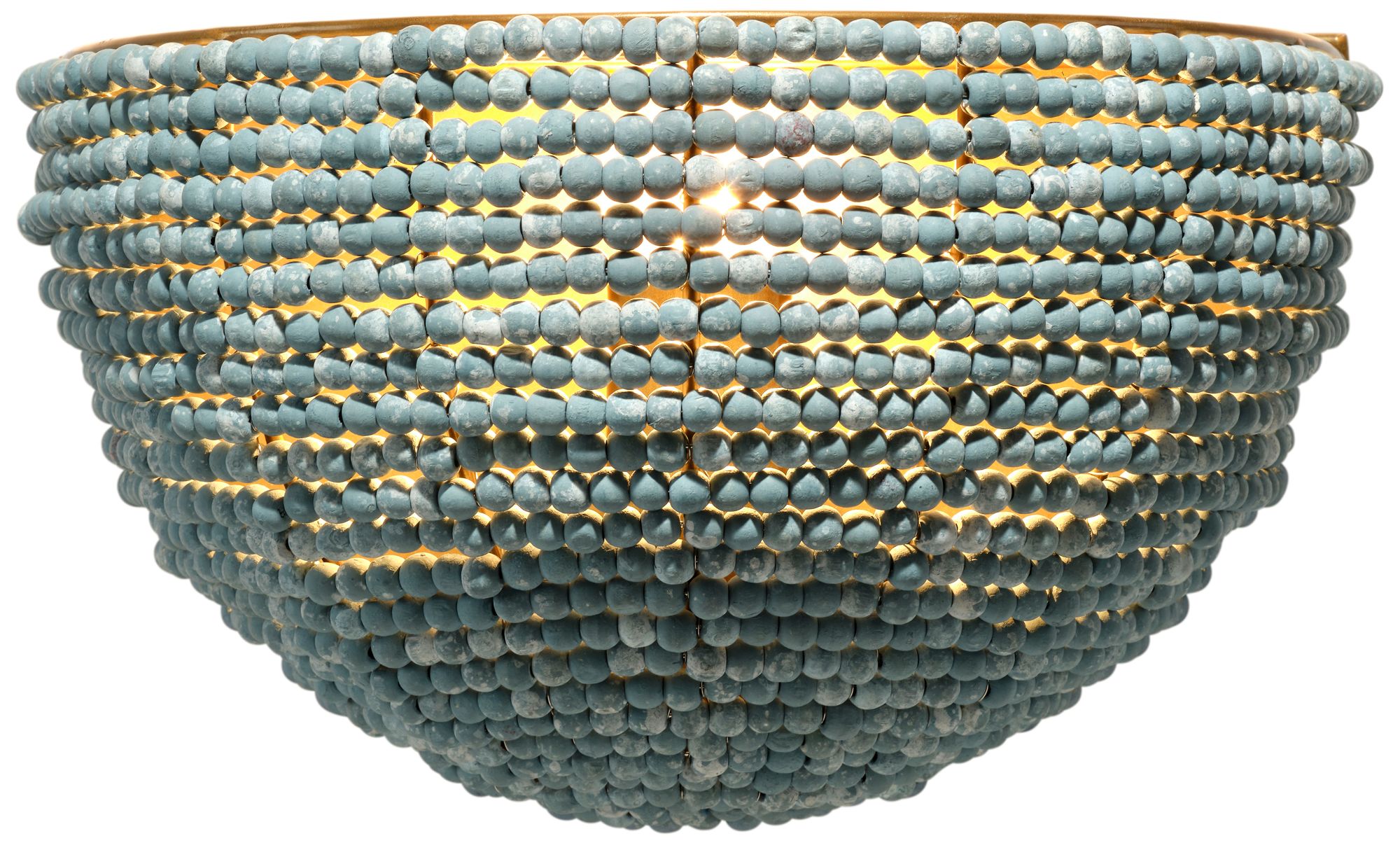 Image 4 Jamie Young  Barnacle 1-Light Beaded Demi Lune Wall Sconce 7" in Blue more views