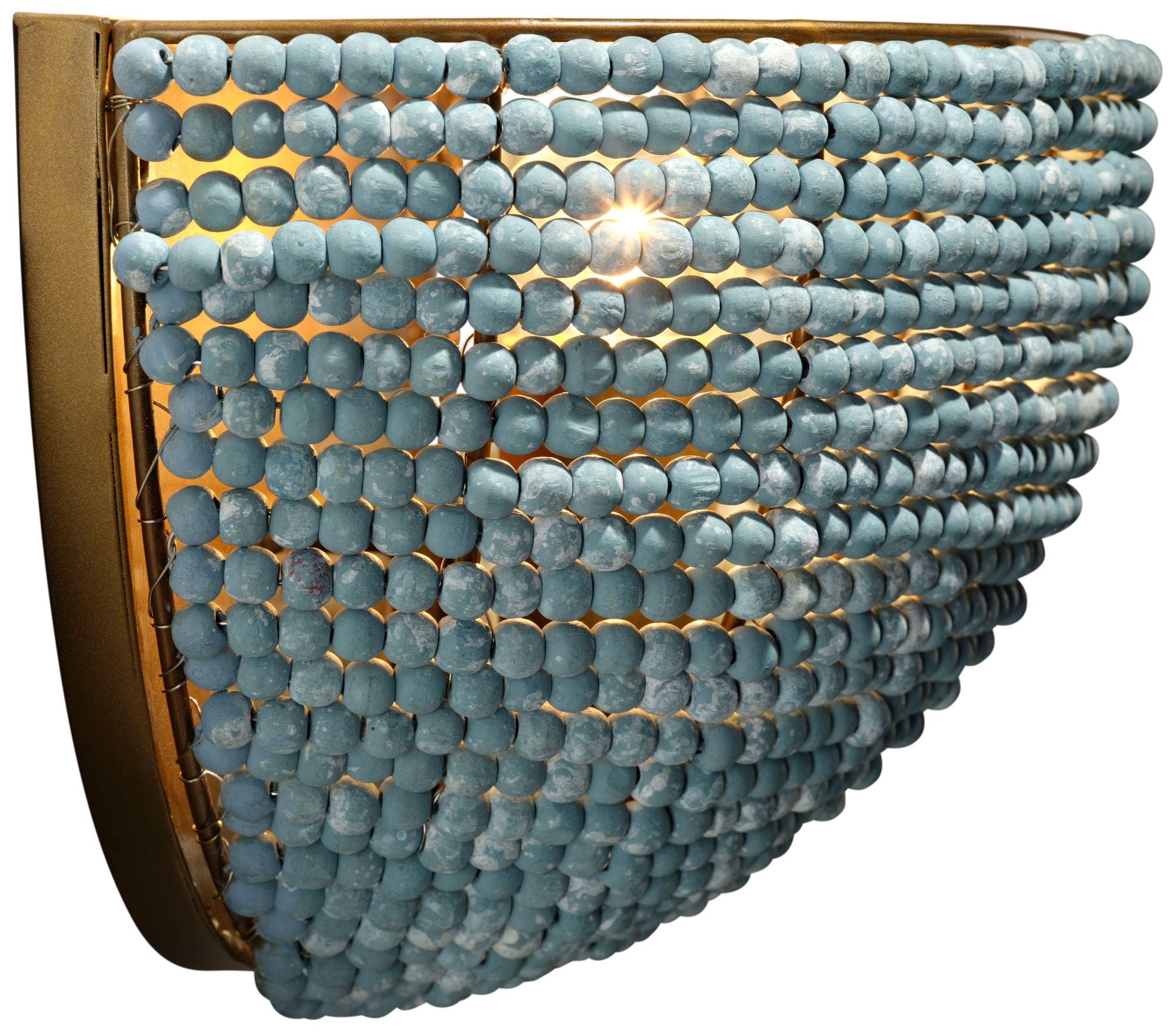 Image 6 Jamie Young  Barnacle 1-Light Beaded Demi Lune Wall Sconce 7" in Blue more views