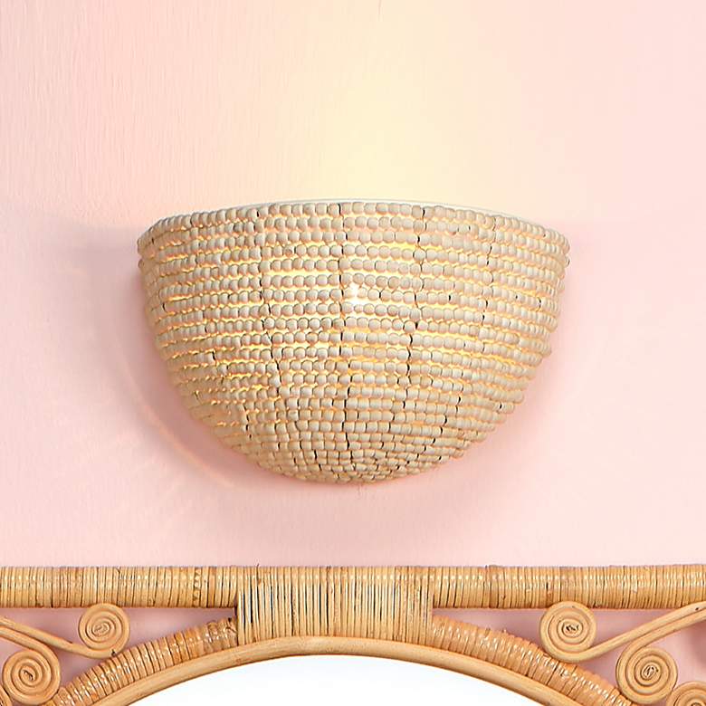 Image 1 Jamie Young Barnacle 1-Light Beaded Demi Lune Wall Sconce