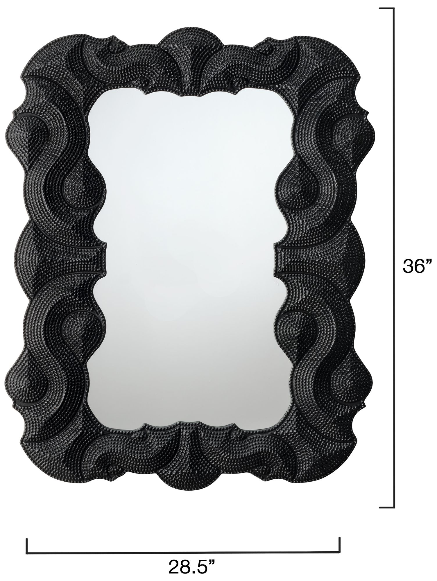 Image 3 Jamie Young Baroque Resin Wall Mirror, Black more views