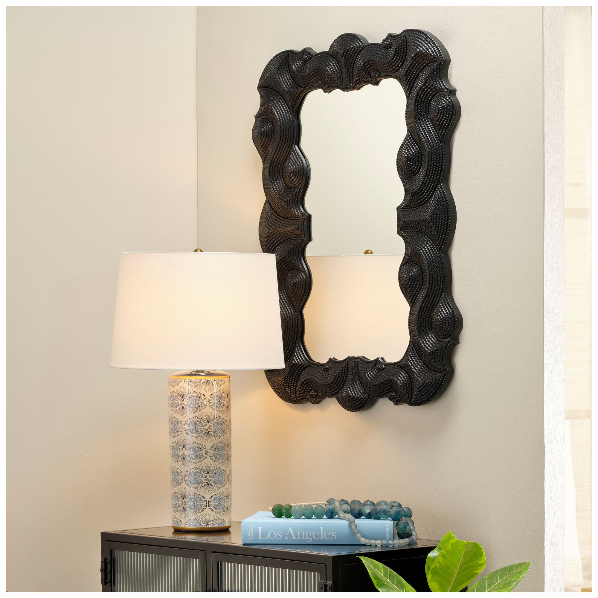 Image 6 Jamie Young Baroque Resin Wall Mirror, Black more views