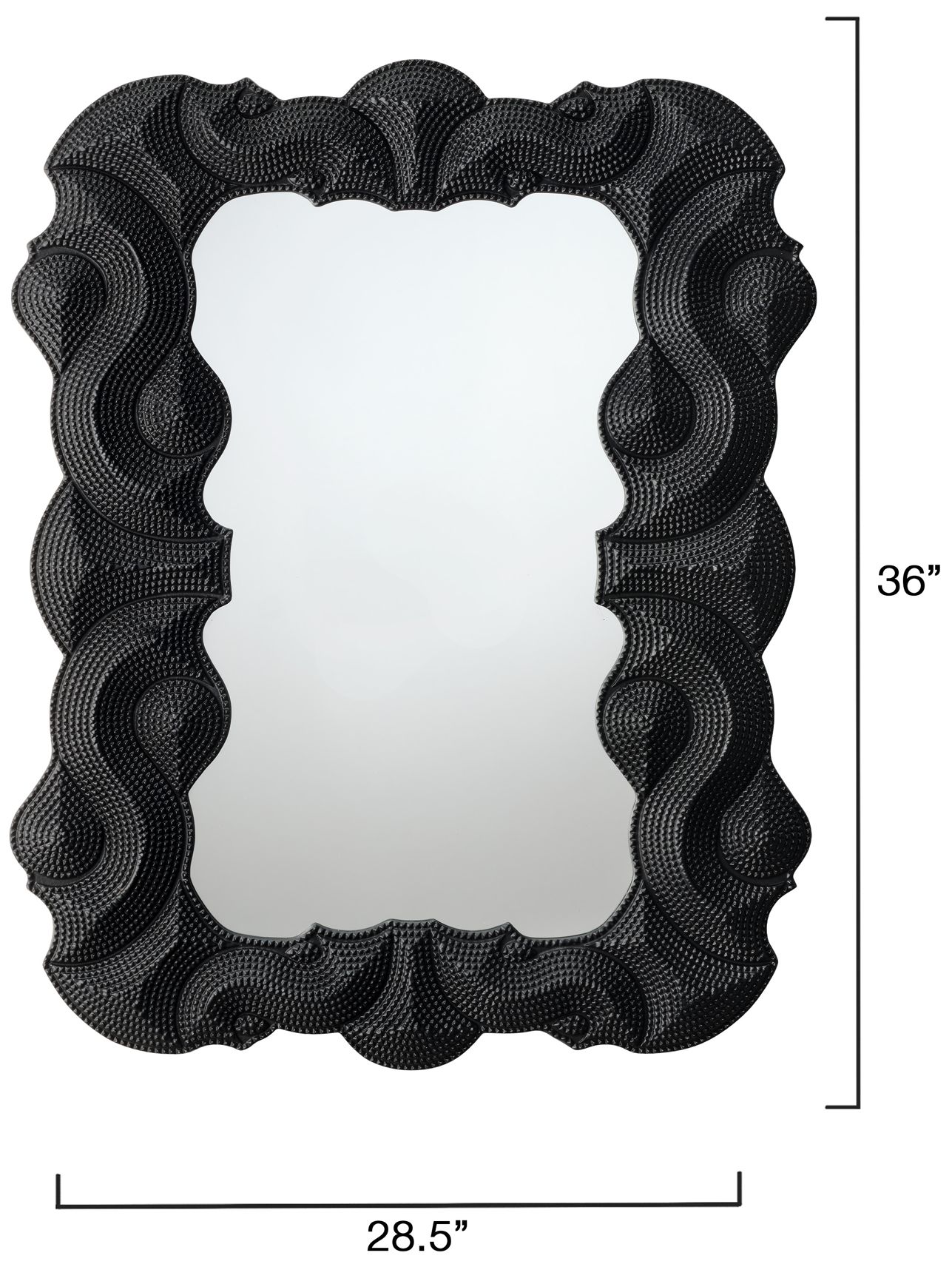 Image 7 Jamie Young Baroque Resin Wall Mirror, Black more views