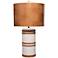 Jamie Young Barrel Vintage Canvas Wood Table Lamp