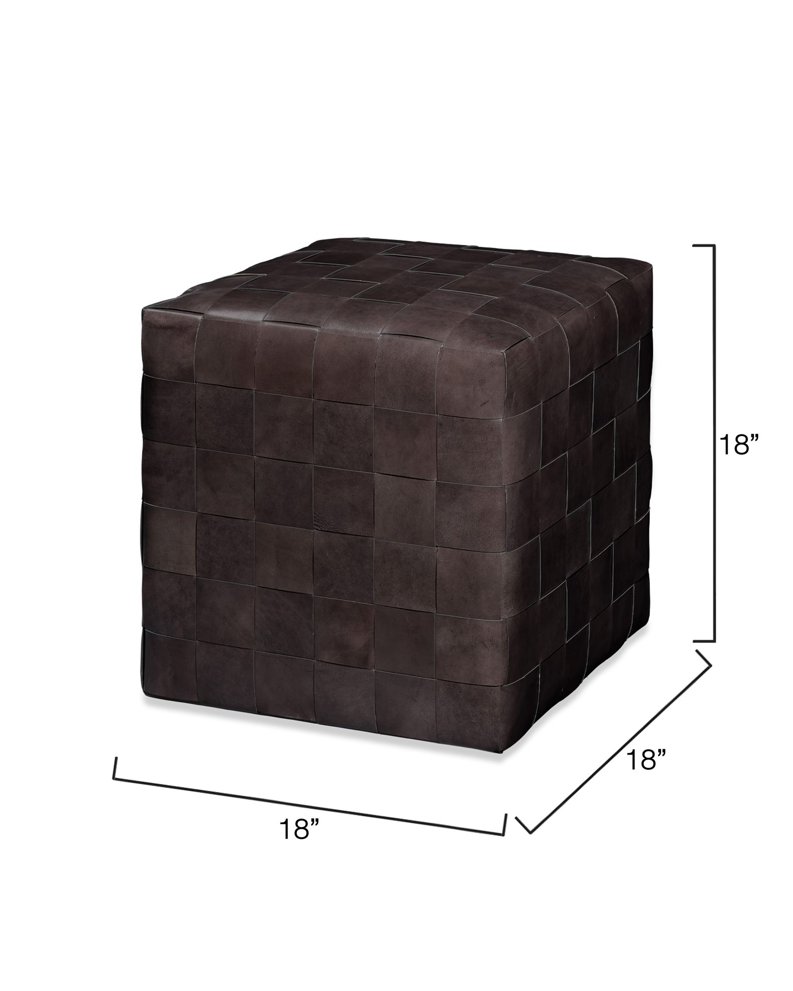 Image 4 Jamie Young Basket Weave Leather Ottoman more views