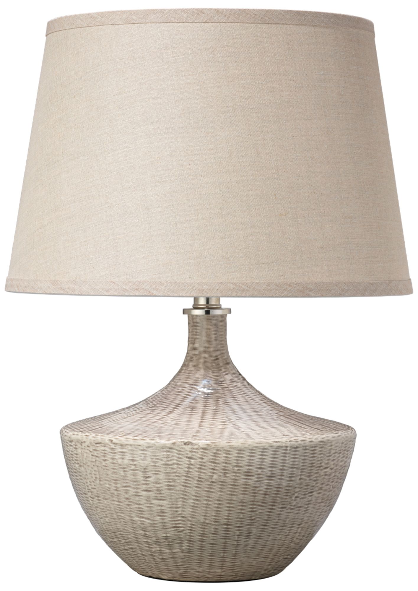 Image 2 Jamie Young Basketweave Ceramic Table Lamp with Linen Shade