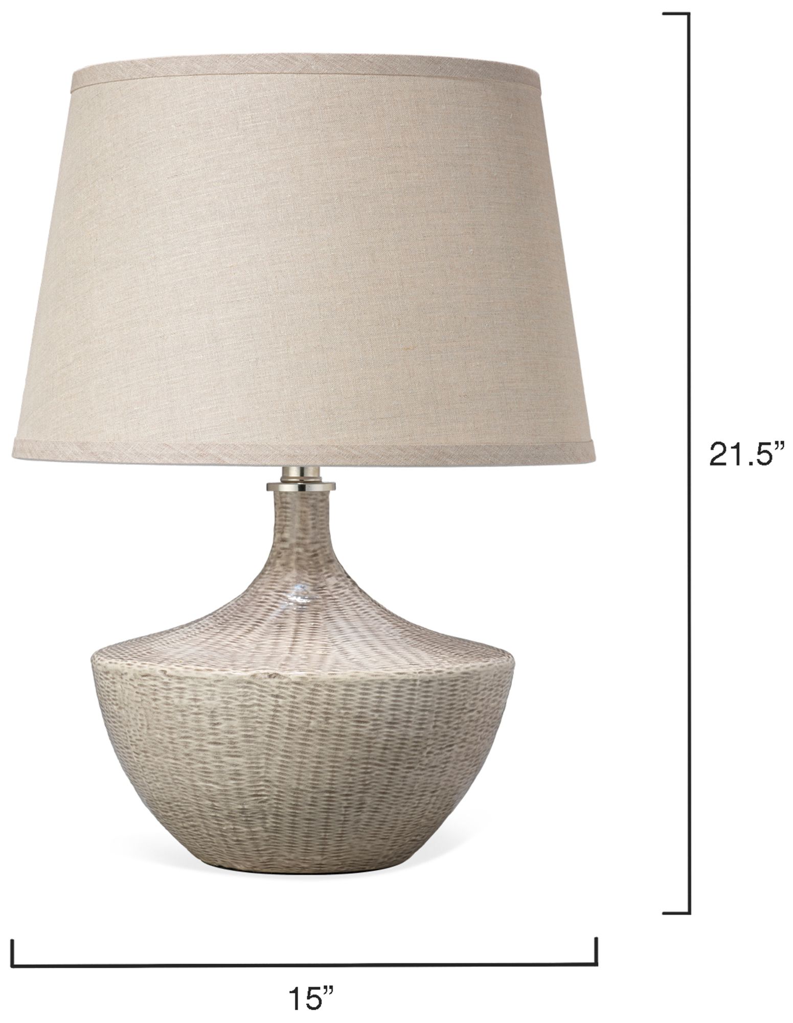 Image 3 Jamie Young Basketweave Ceramic Table Lamp with Linen Shade more views