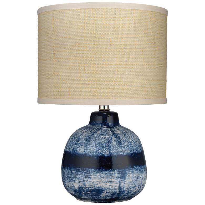 Image 2 Jamie Young Batik 7 3/4 inch Indigo Blue Ceramic Accent Table Lamp