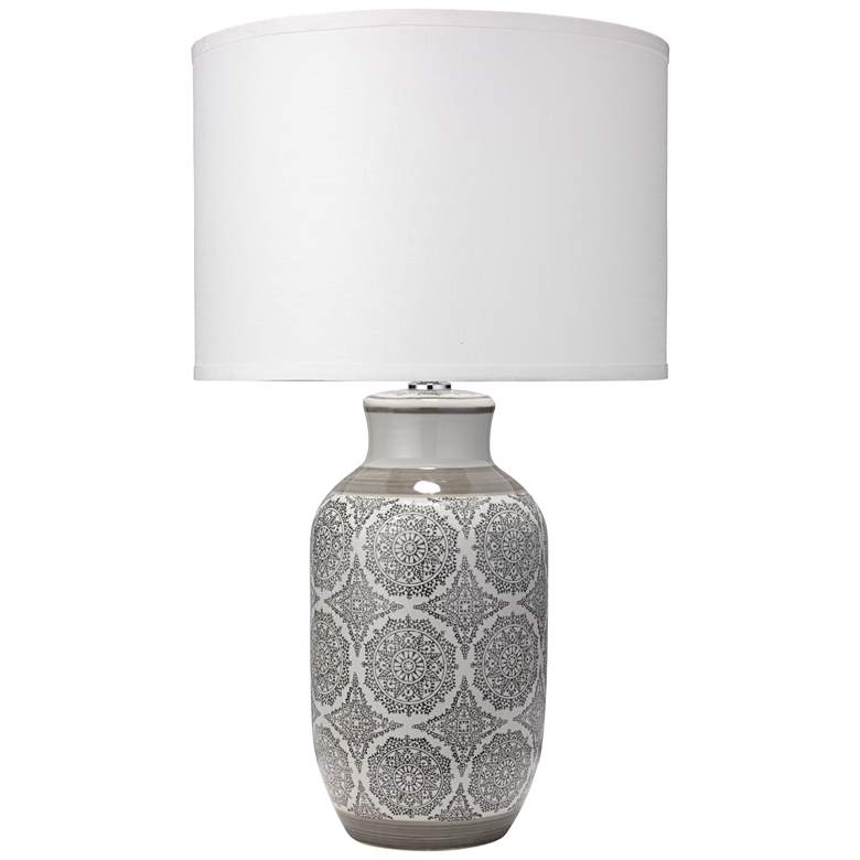Image 1 Jamie Young Beatrice Gray Patterned Ceramic Table Lamp