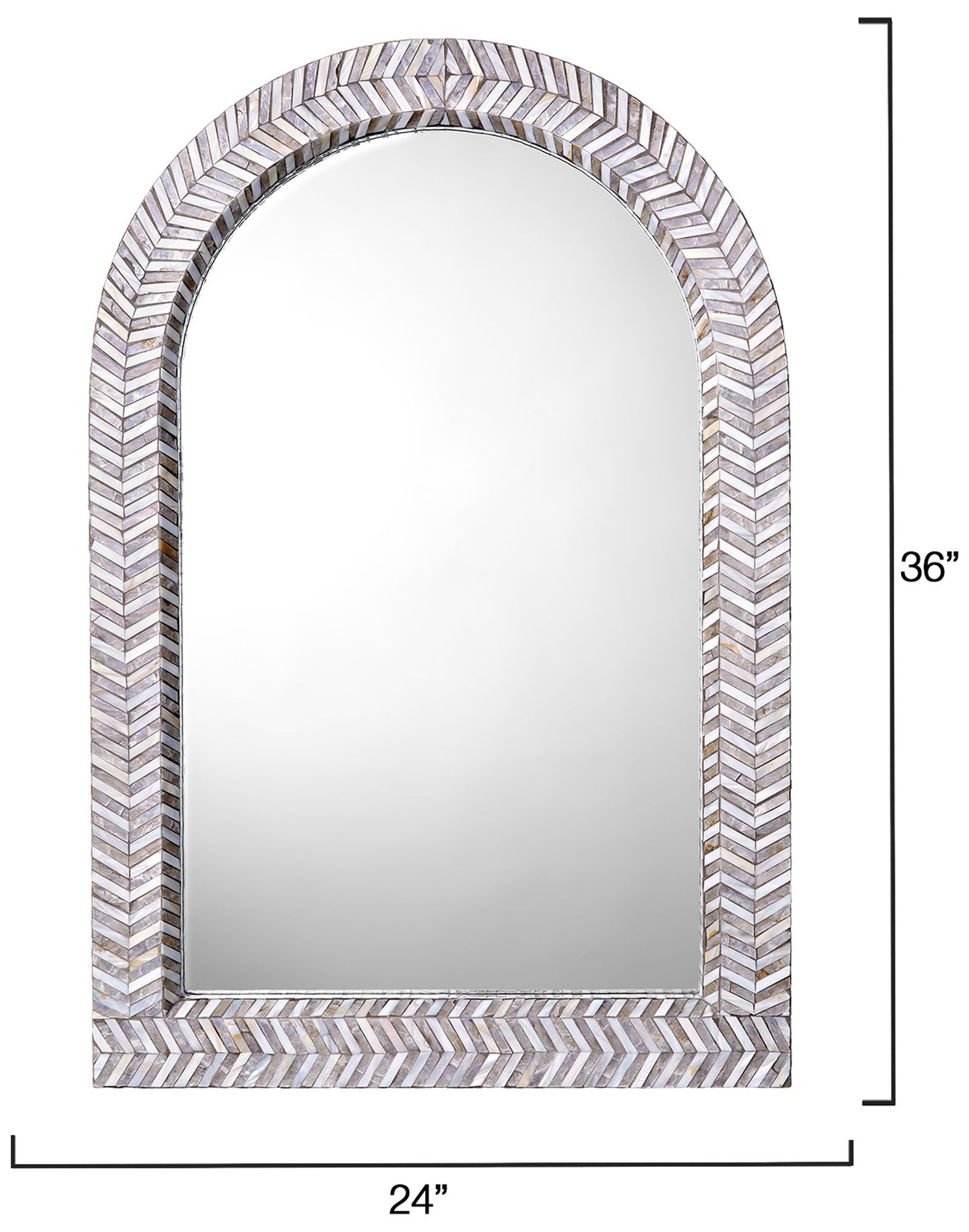 Image 3 Jamie Young Beverly Mother of Pearl 36" x 24" Arch Wall Mirror more views