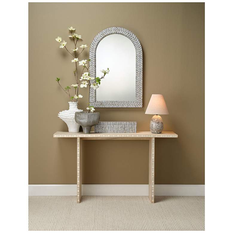 Image 6 Jamie Young Beverly Mother of Pearl 36" x 24" Arch Wall Mirror more views