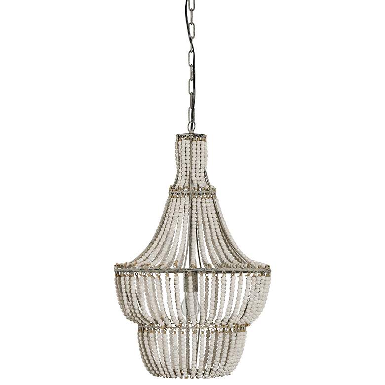 Image 1 Jamie Young Blanca Wood Beaded 1-Light Chandelier