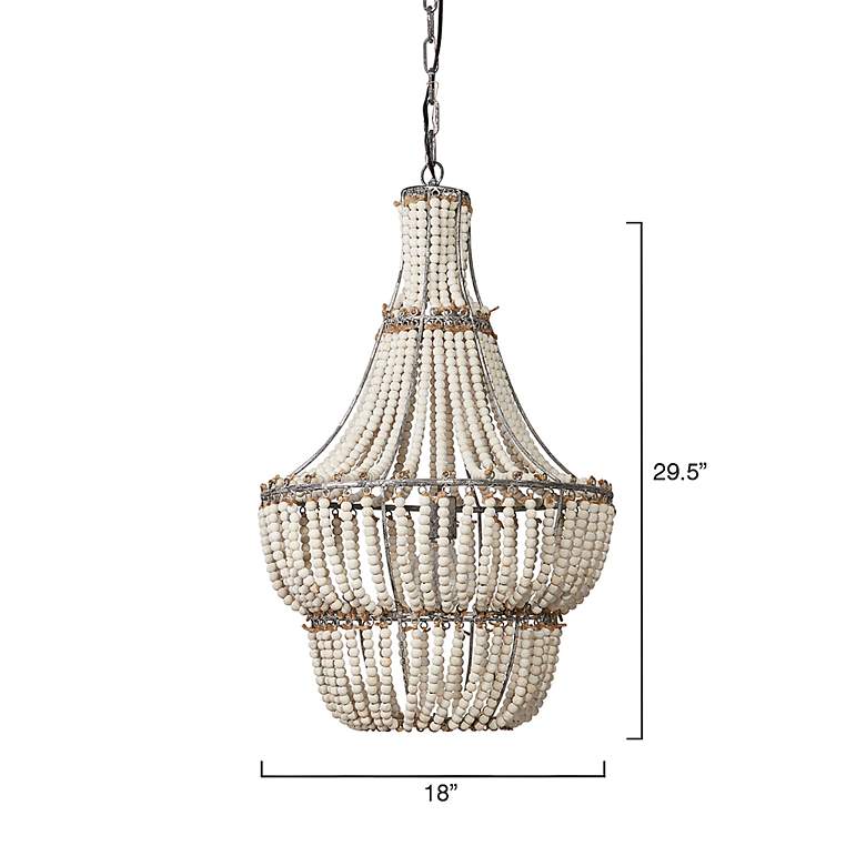 Image 3 Jamie Young Blanca Wood Beaded 1-Light Chandelier more views