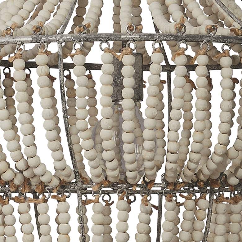 Image 4 Jamie Young Blanca Wood Beaded 1-Light Chandelier more views