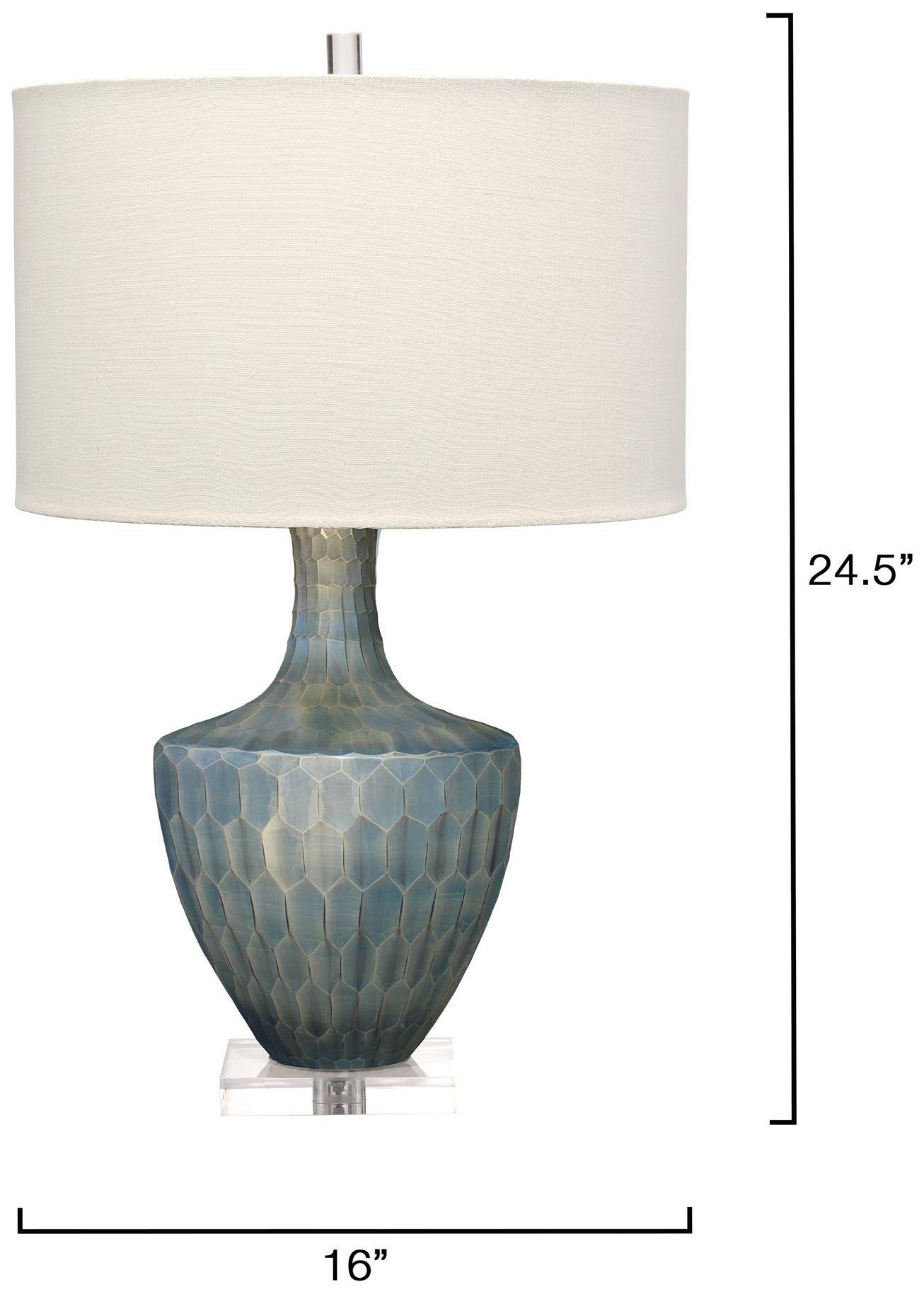 Image 4 Jamie Young Boa Etched Glass Table Lamp 26" in Blue more views