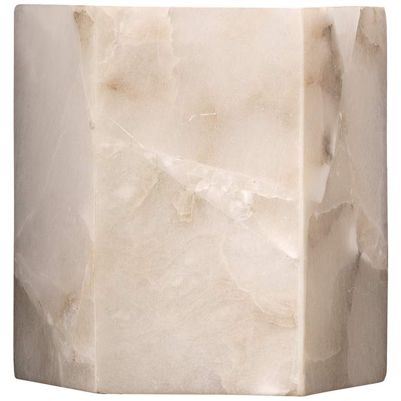 Image 1 Jamie Young Borealis 7" High Alabaster Hexagon Wall Sconce