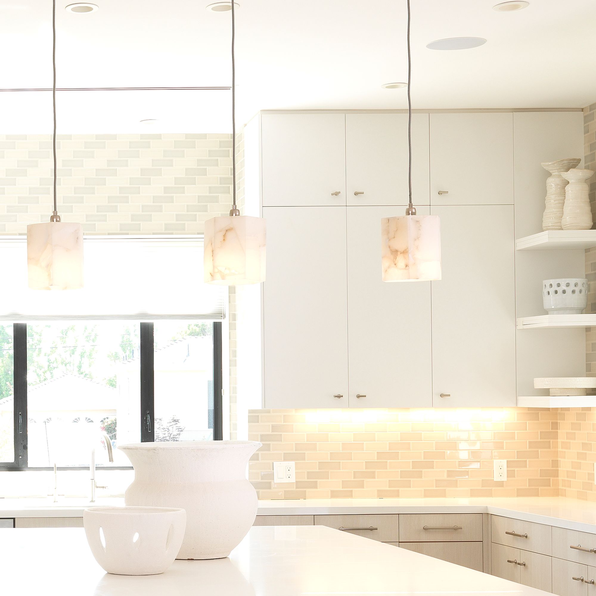 Image 3 Jamie Young Borealis 7"W Alabaster Hexagon Mini Pendant more views