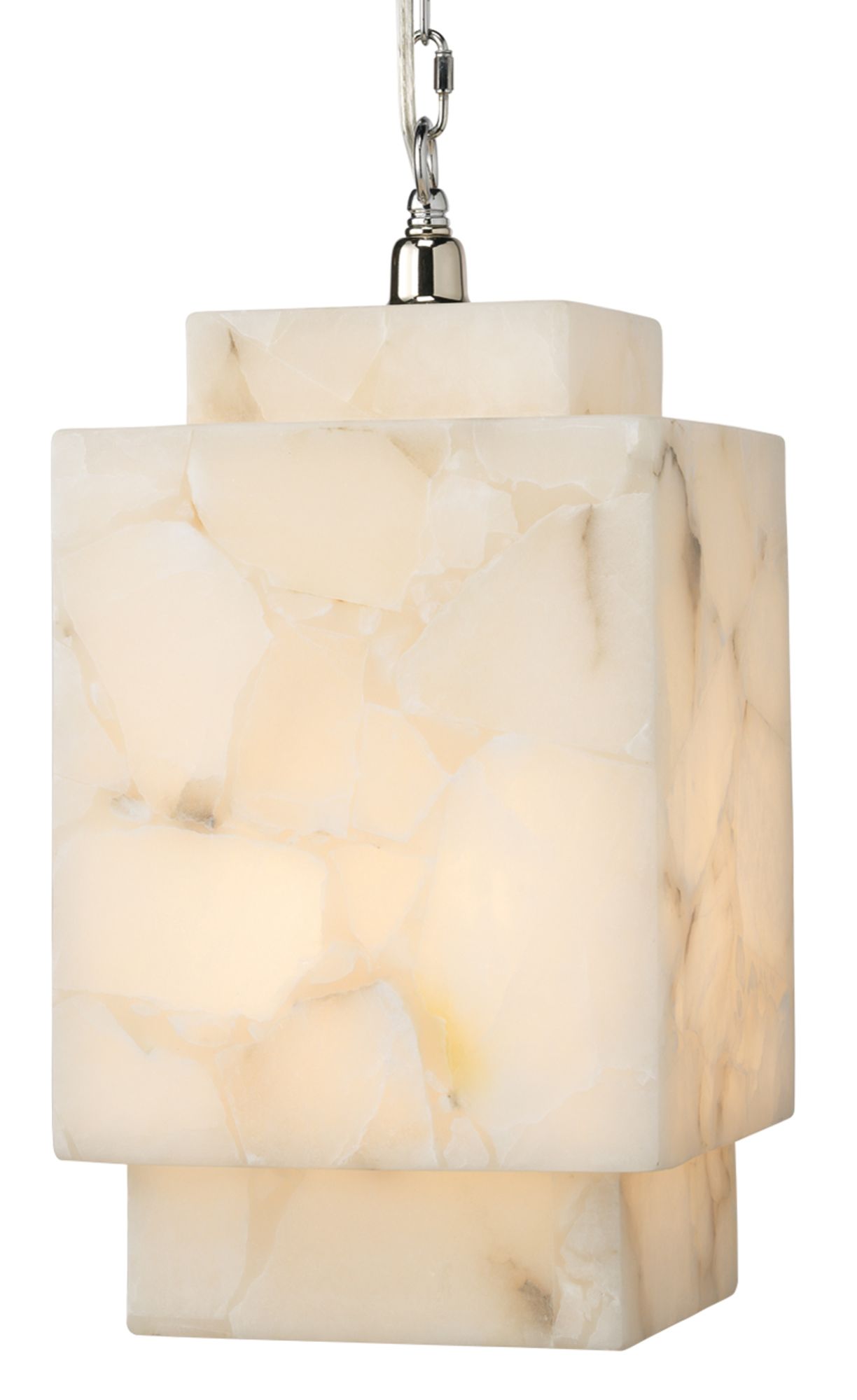 Jamie Young Borealis 9" Wide Alabaster Cube Mini Pendant