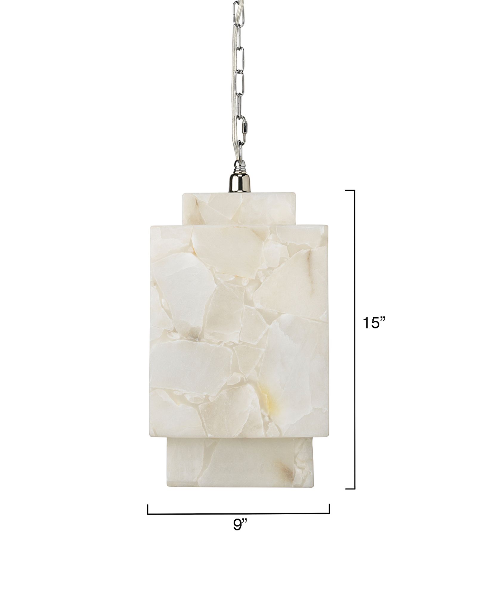 Jamie Young Borealis 9" Wide Alabaster Cube Mini Pendant