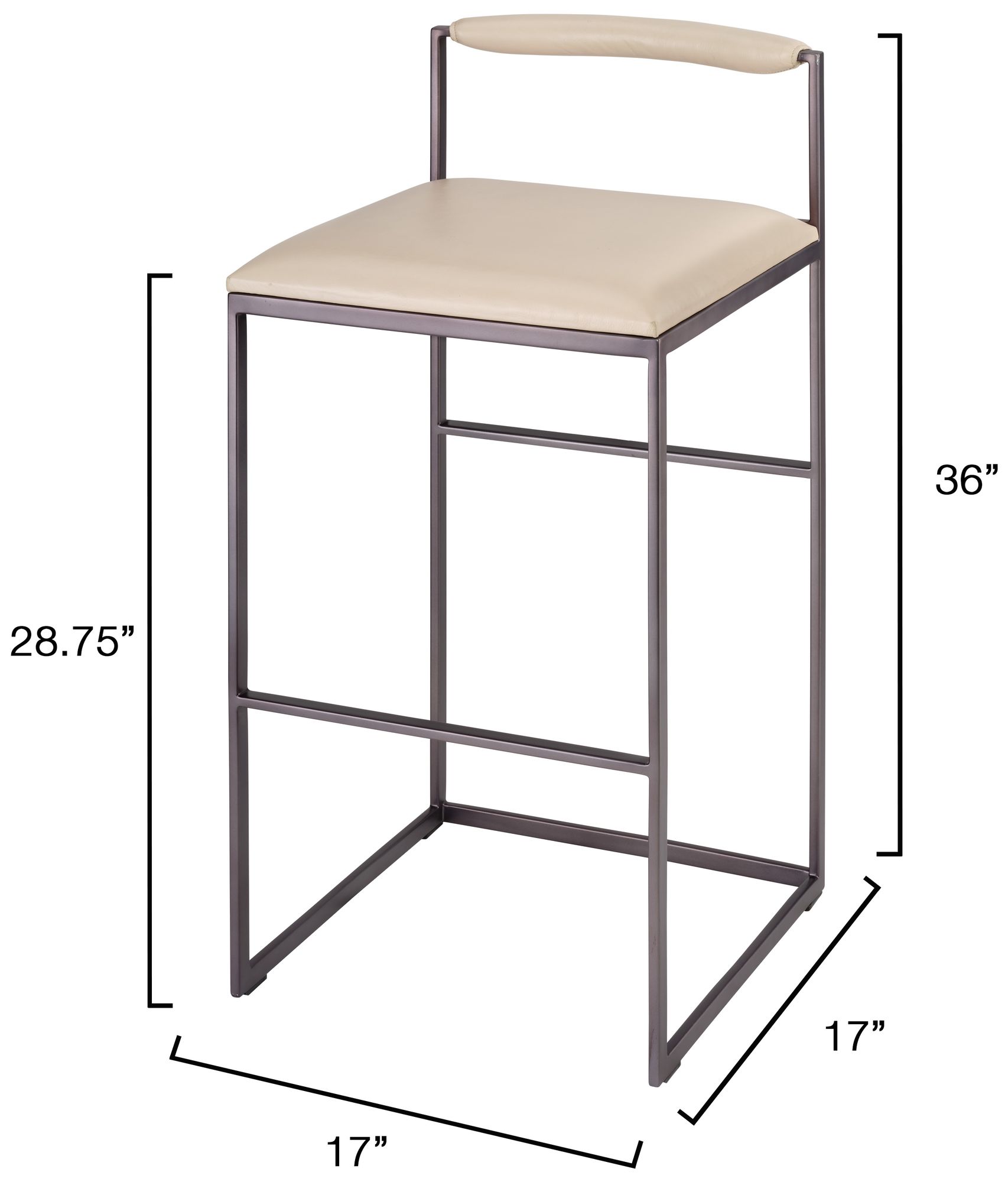 Image 2 Jamie Young Bradbury Leather Bar Stool 3 more views