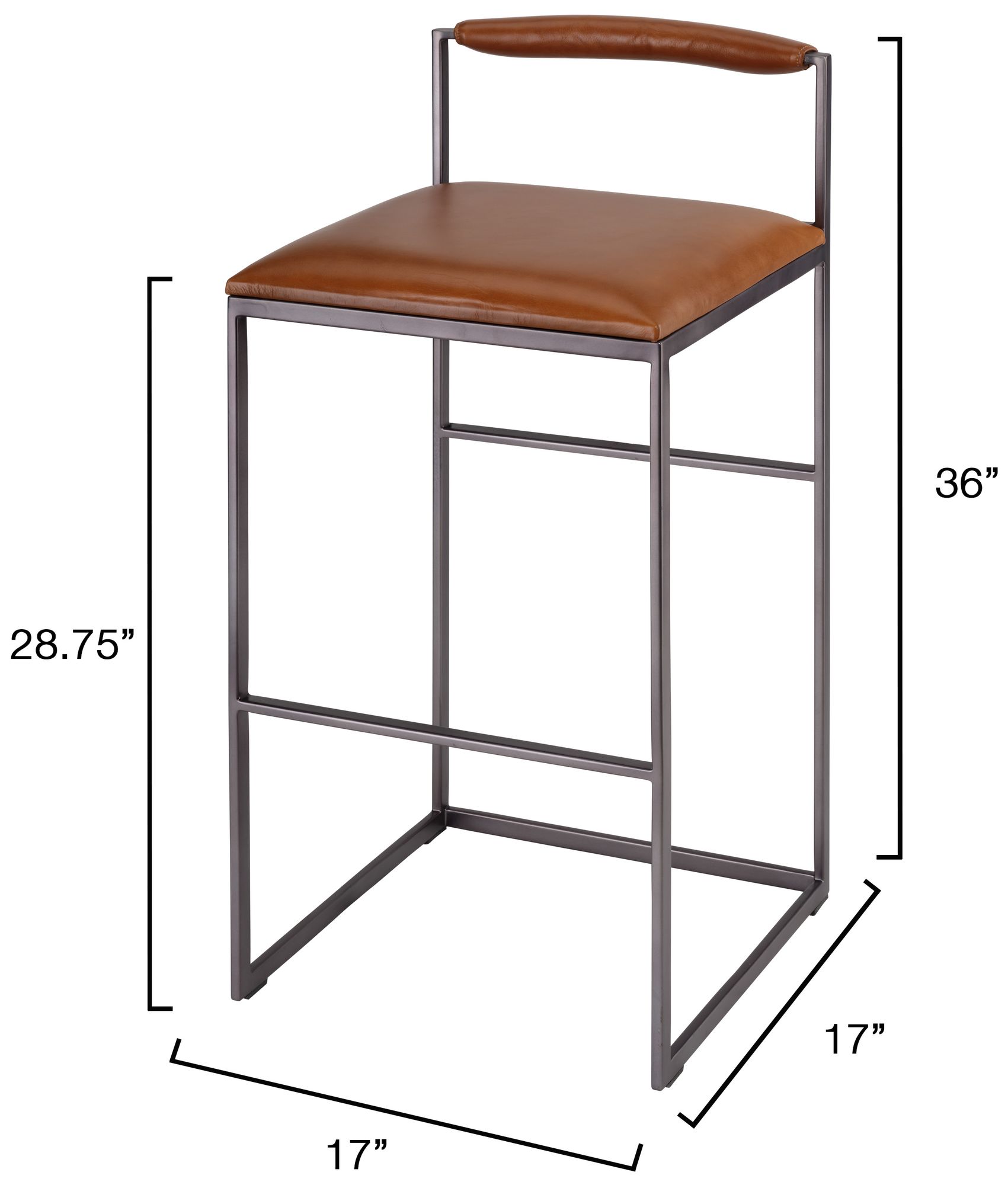 Image 2 Jamie Young Bradbury Leather Bar Stool 3 more views