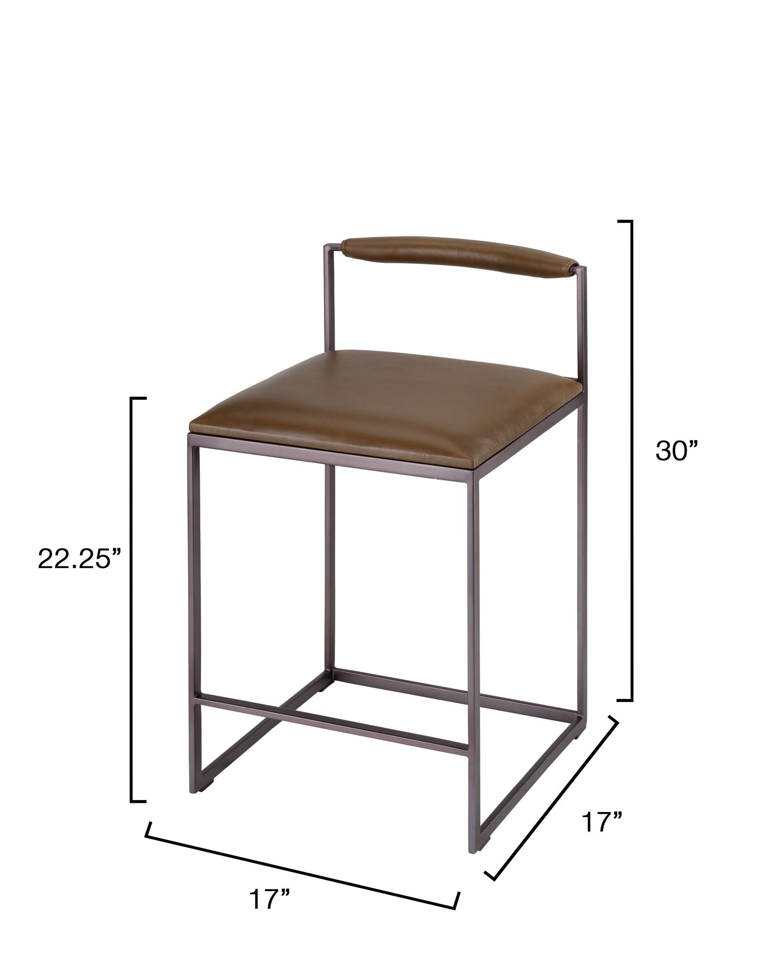 Image 7 Jamie Young Bradbury Leather Counter Stool 31" in Taupe more views