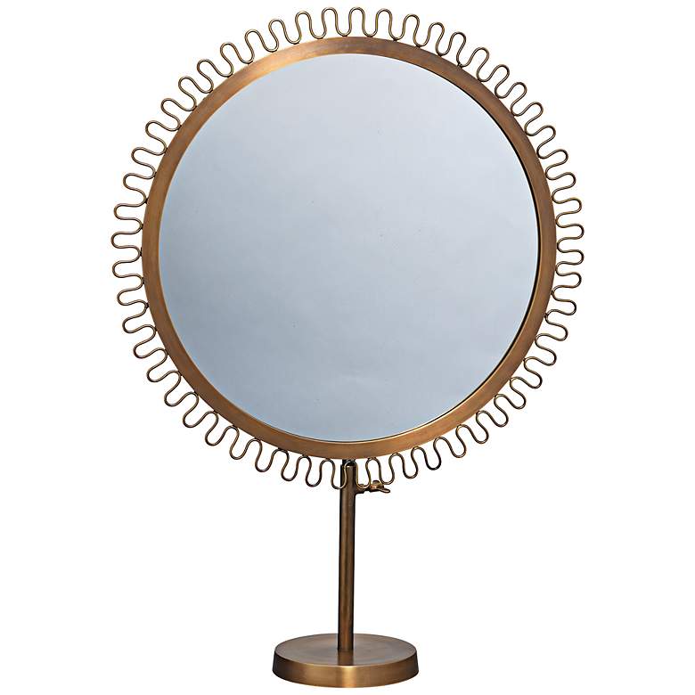 Image 1 Jamie Young Brass Sunburst Standing Makeup Mirror