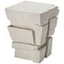1_Jamie Young Brick Fiber Glass Indoor/Outdoor Cream White Side Table