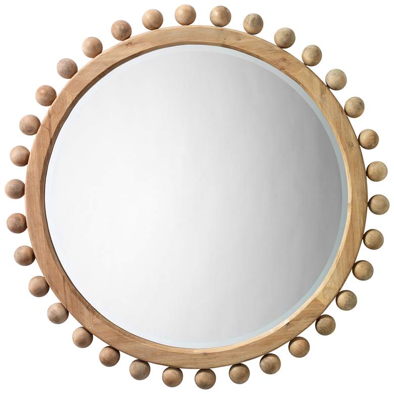 Image 1 Jamie Young Brighton 34.75" Round Wood Mirror in Natural