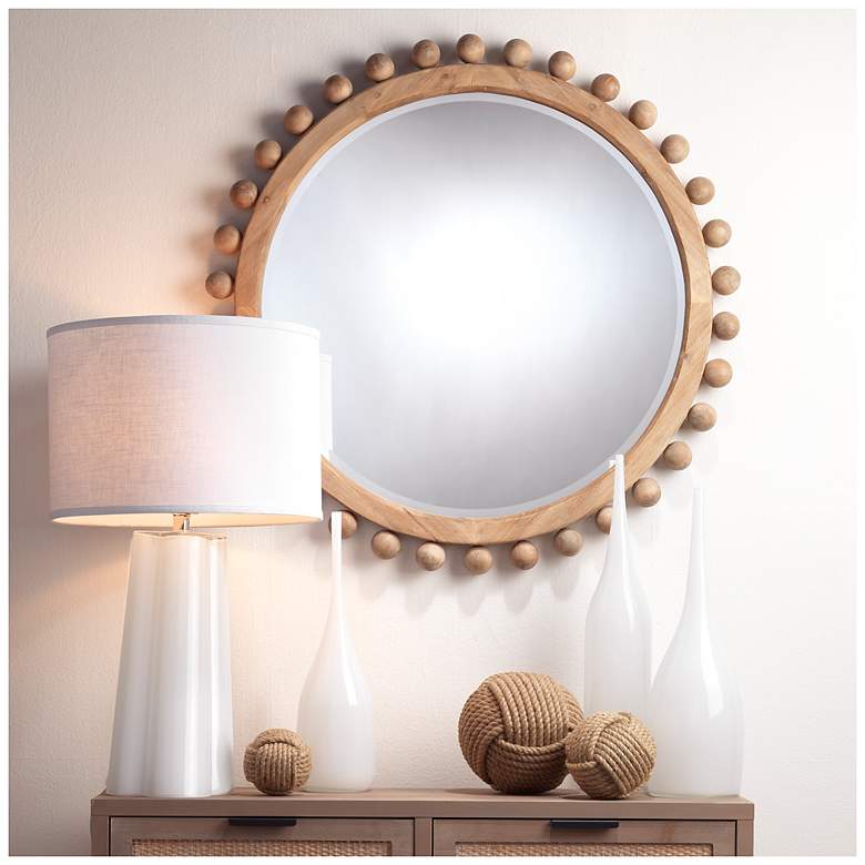 Image 6 Jamie Young Brighton 34.75" Round Wood Mirror in Natural more views