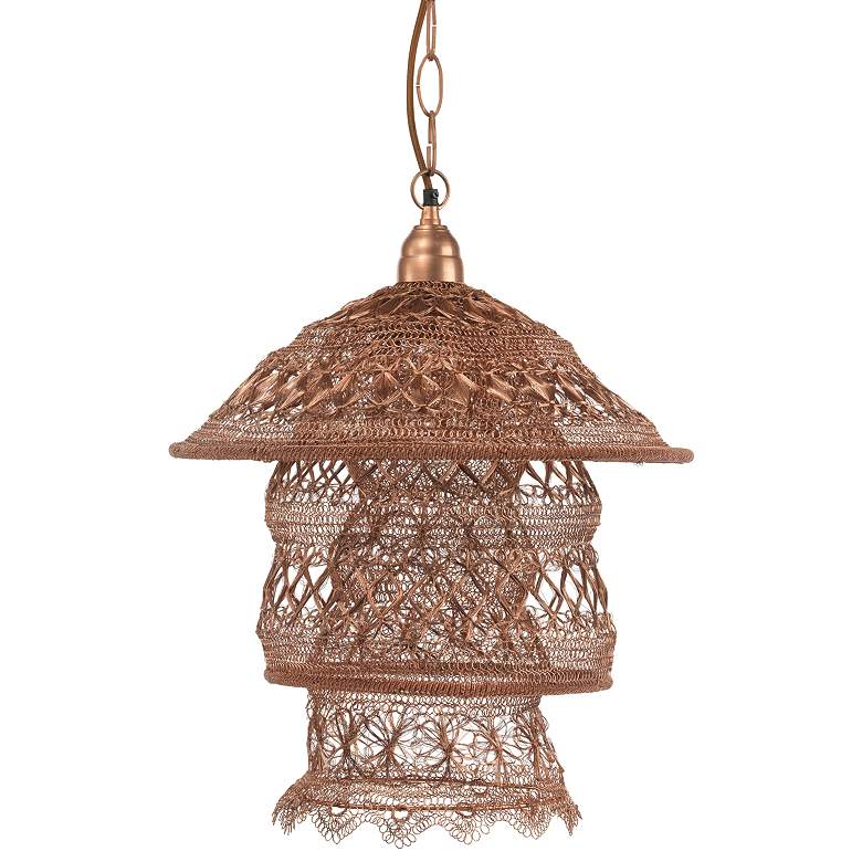 Image 1 Jamie Young Brocade 22 inch Wide Copper Pagoda Pendant Light