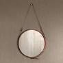 Jamie Young Brown Leather 26" Round Wall Mirror