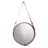Jamie Young Brown Leather 26" Round Wall Mirror
