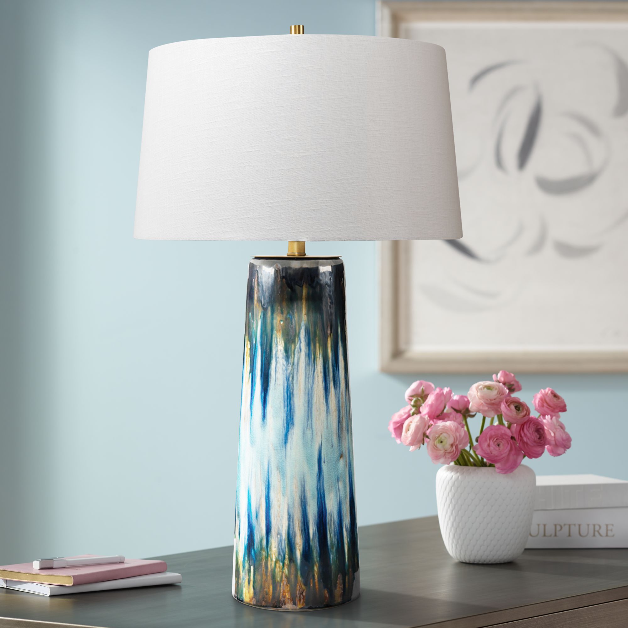 glazed table lamp