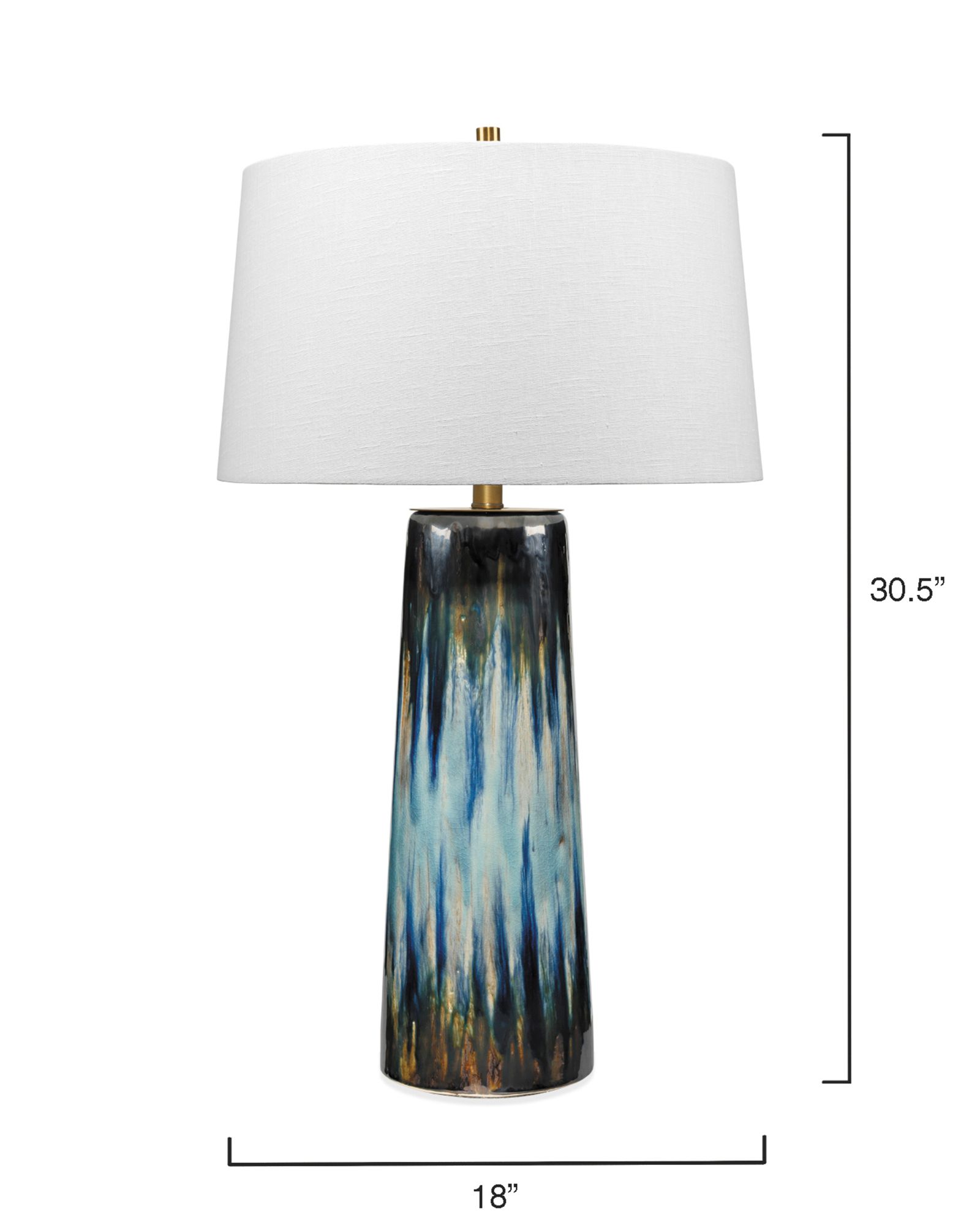 Image 4 Jamie Young Brushstroke Aqua Blue Abstract Glaze Ceramic Table Lamp more views