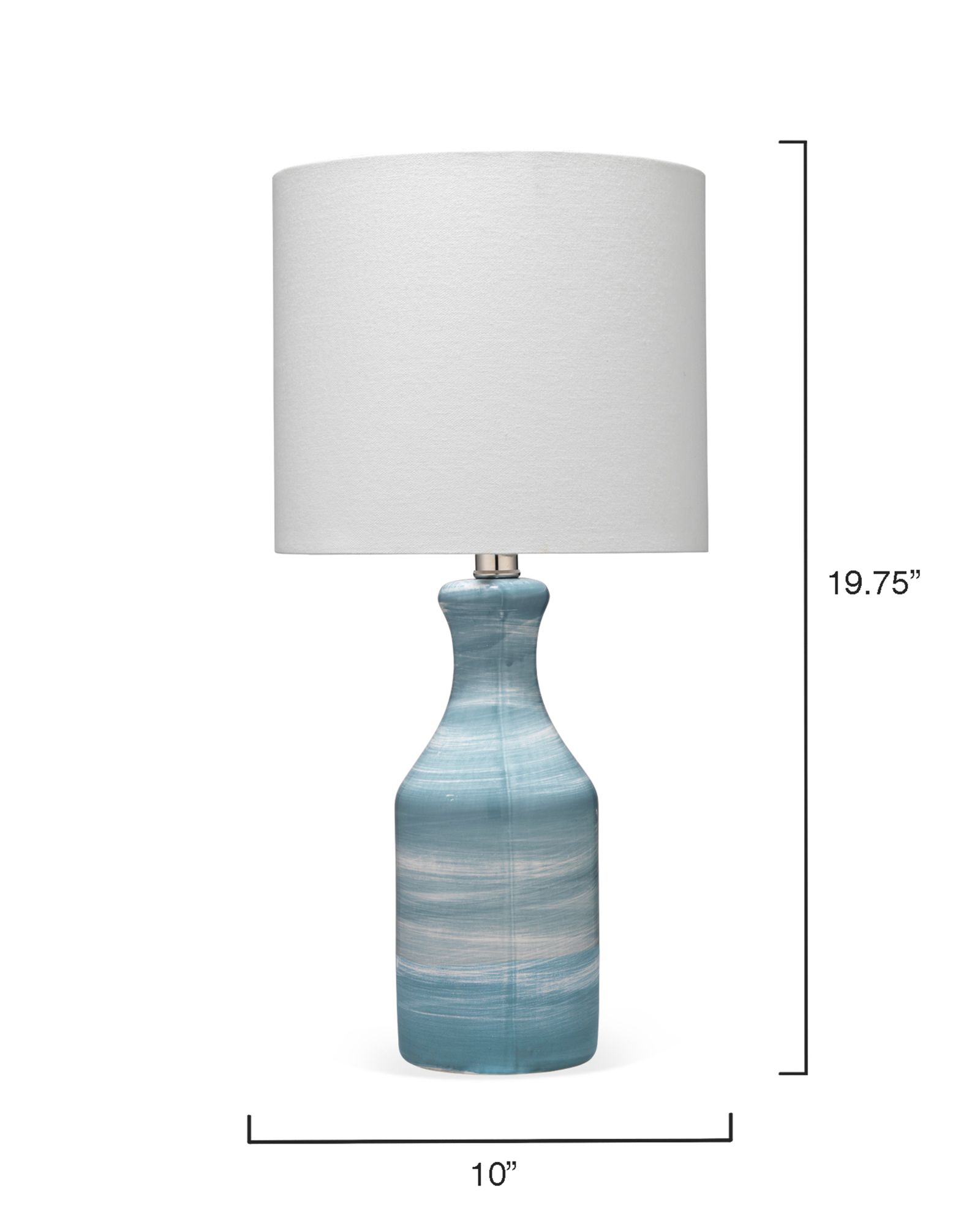 Image 3 Jamie Young Bungalow Ceramic Table Lamp with Linen Shade, Blue more views