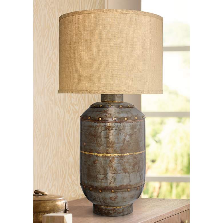 Image 1 Jamie Young Caisson Extra Large Gun Metal Table Lamp