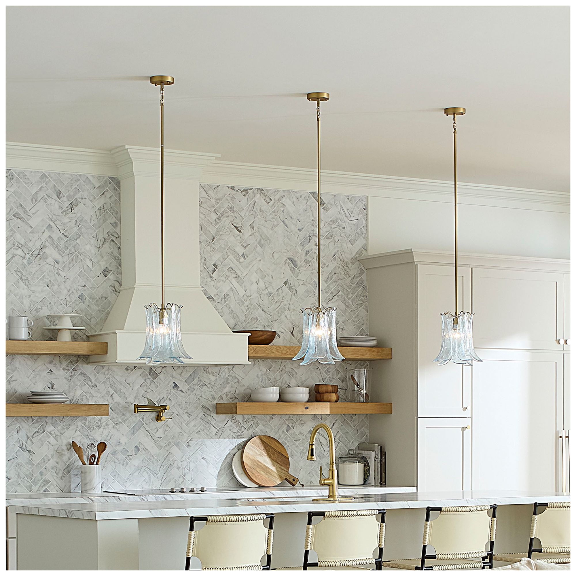 Image 2 Jamie Young Cala 1-Light Blown Glass Pendant, Blue more views