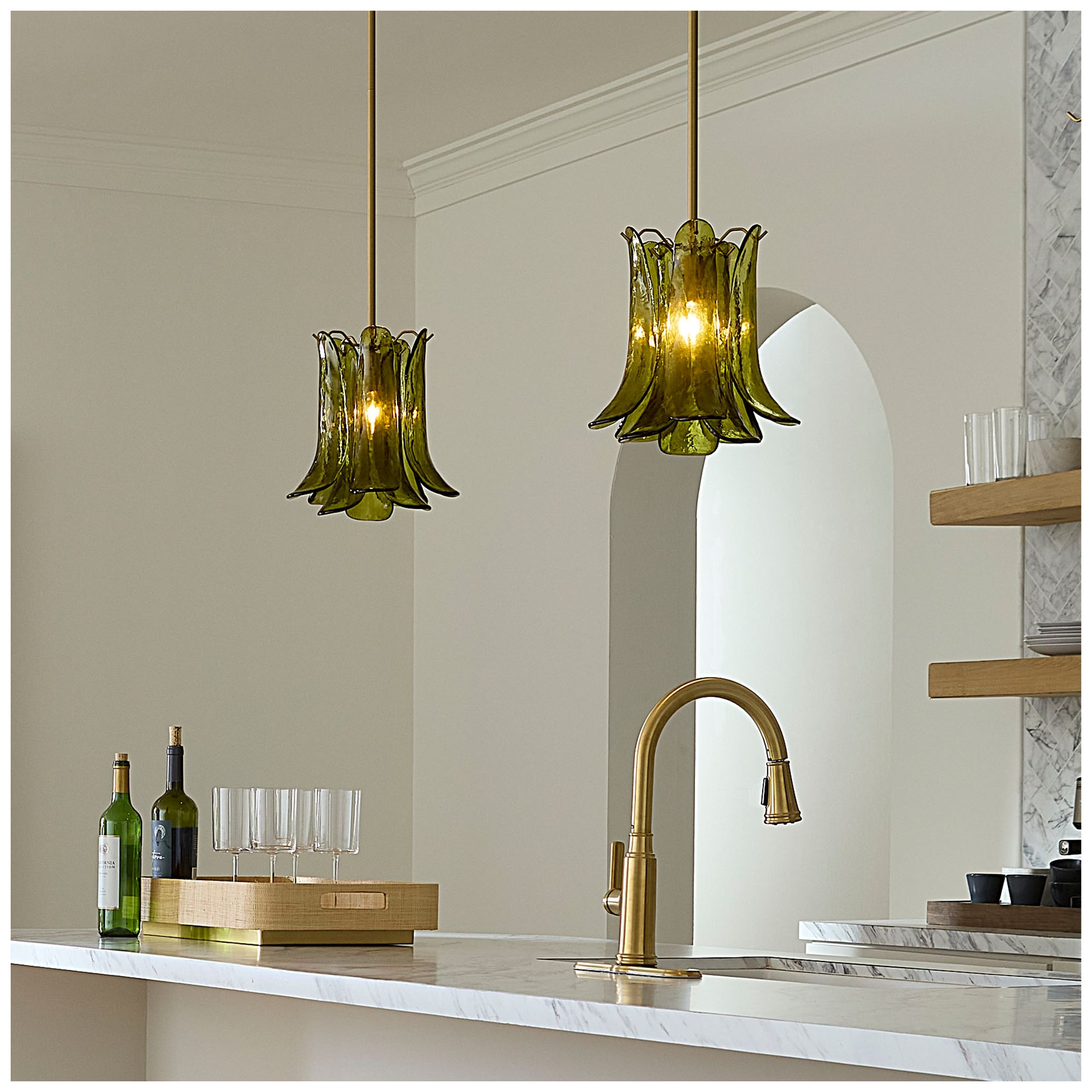 Image 2 Jamie Young Cala 1-Light Blown Glass Pendant, Green more views