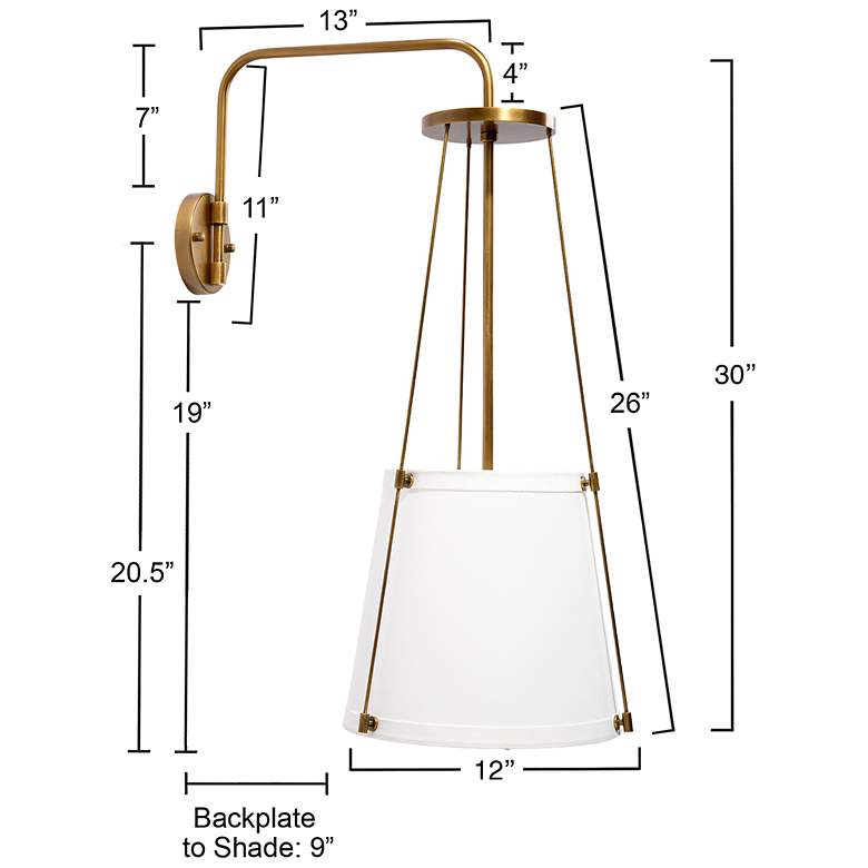 Image 4 Jamie Young California 1-Light Wall Sconce in Antique Brass more views