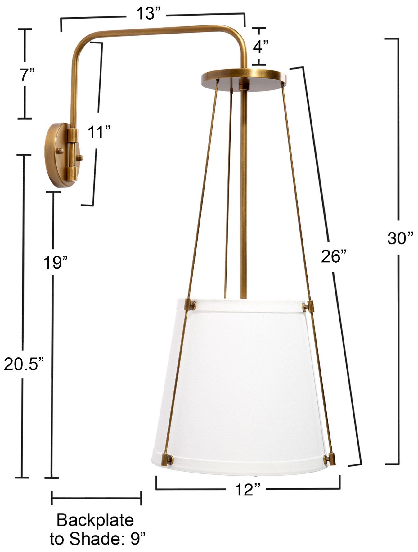 Jamie Young California 1-Light Wall Sconce in Antique Brass