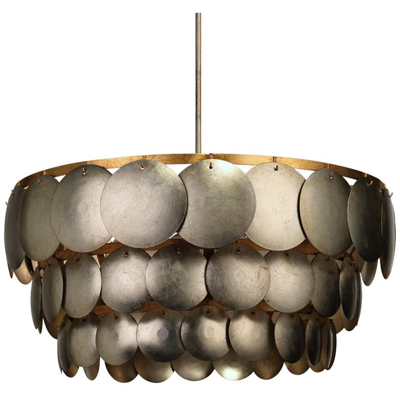 Image 2 Jamie Young Calypso 30 inchW Champagne Leaf 3-Tier Chandelier