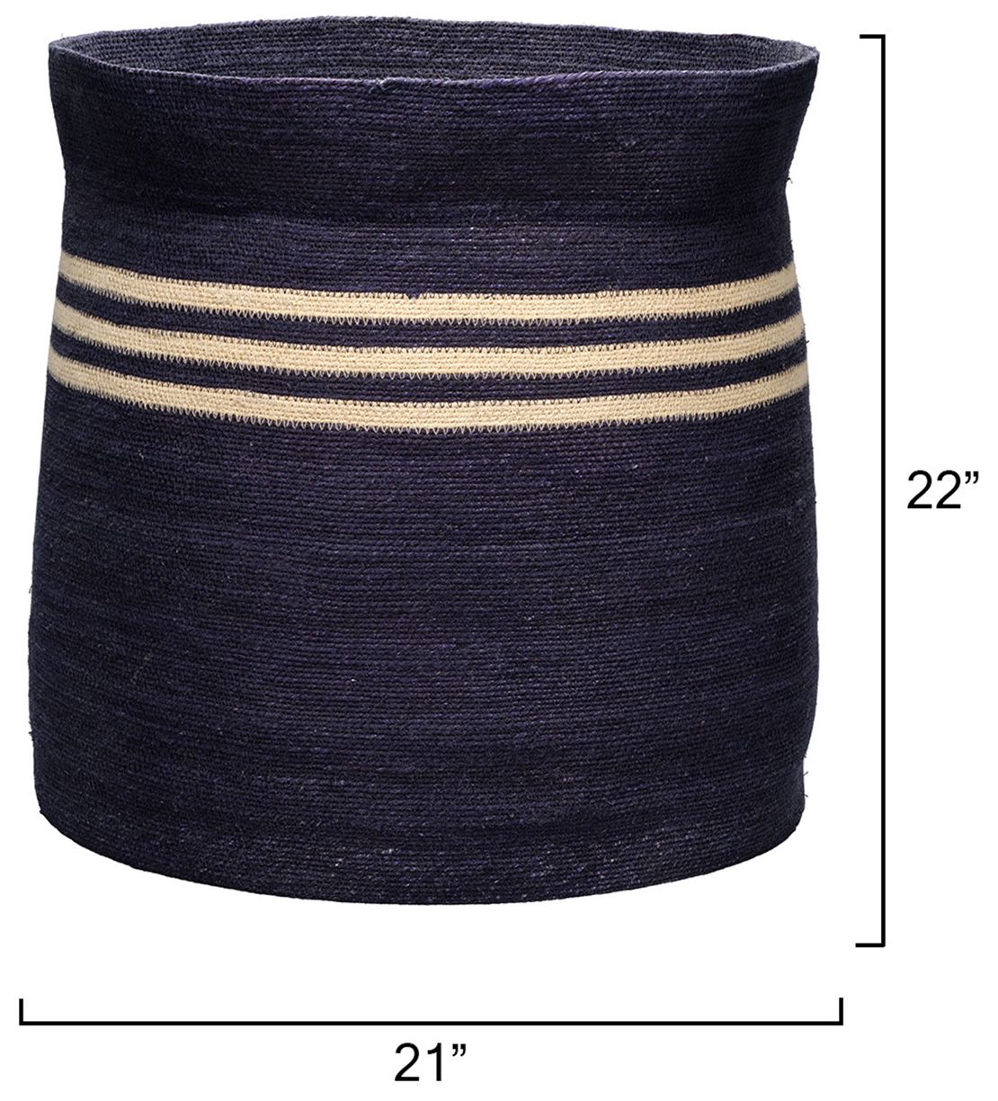 Image 5 Jamie Young Camden Seagrass Basket 22" in Navy more views