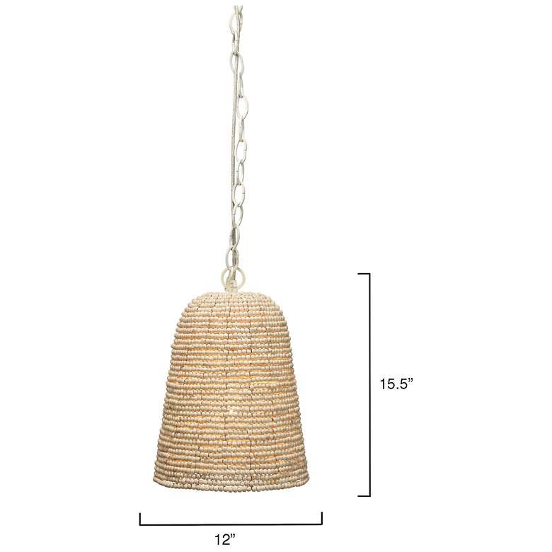 Image 3 Jamie Young Canal Wood Beaded 1-Light Pendant more views