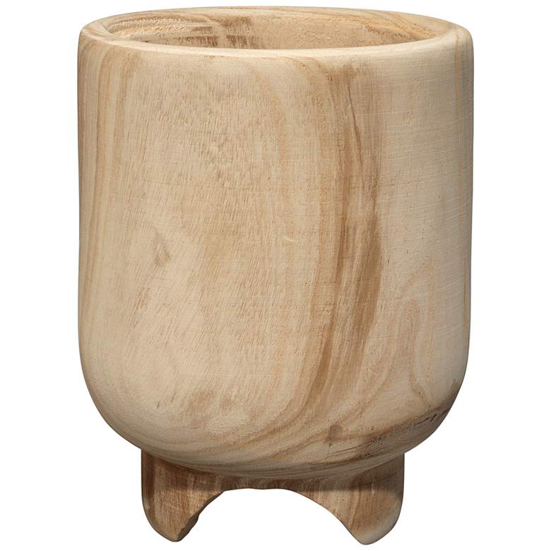 Image 3 Jamie Young Canyon 12" High Brown Natural Wood Vase