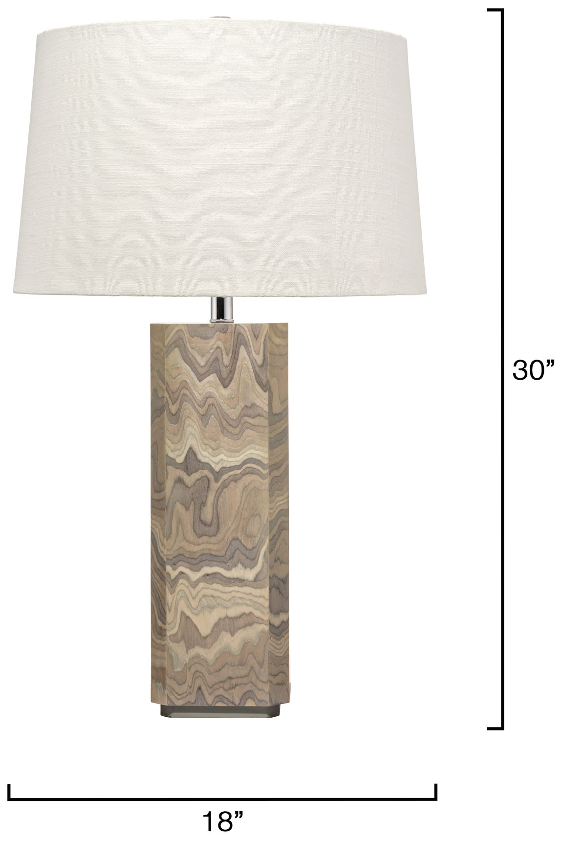 Image 3 Jamie Young Canyon Wood Veneer Table Lamp 30" in Gray more views